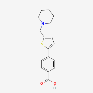 4-{5-[(Piperidin-1-yl)methyl]thiophen-2-yl}benzoic acid