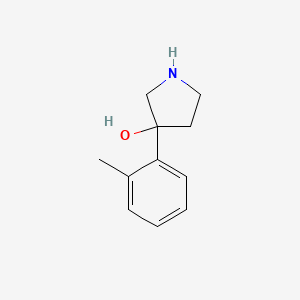 molecular formula C11H15NO B1418782 3-(2-甲基苯基)吡咯烷-3-醇 CAS No. 702630-29-3