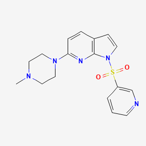 molecular formula C17H19N5O2S B14187885 1H-Pyrrolo[2,3-b]pyridine, 6-(4-methyl-1-piperazinyl)-1-(3-pyridinylsulfonyl)- 