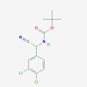 molecular formula C13H14Cl2N2O2 B1418792 tert-butyl N-[cyano(3,4-dichlorophenyl)methyl]carbamate CAS No. 1148027-13-7