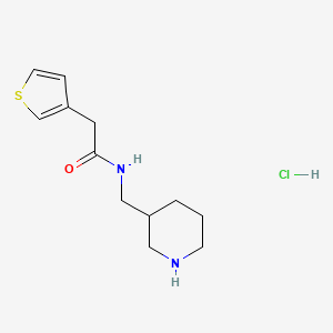 molecular formula C12H19ClN2OS B1418810 N-(哌啶-3-基甲基)-2-(噻吩-3-基)乙酰胺盐酸盐 CAS No. 1185319-57-6