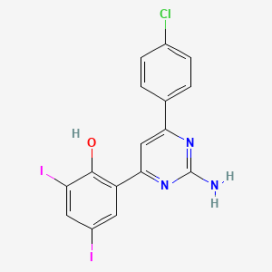 molecular formula C16H10ClI2N3O B14188100 6-[2-Amino-6-(4-chlorophenyl)pyrimidin-4(3H)-ylidene]-2,4-diiodocyclohexa-2,4-dien-1-one CAS No. 917973-60-5