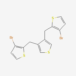 molecular formula C14H10Br2S3 B14188134 Thiophene, 3,4-bis[(3-bromo-2-thienyl)methyl]- CAS No. 854398-63-3