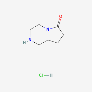 molecular formula C7H13ClN2O B1418816 六氢吡咯并[1,2-a]吡嗪-6(2H)-酮盐酸盐 CAS No. 1187385-53-0