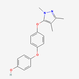 molecular formula C18H18N2O3 B14188161 4-{4-[(1,3,4-Trimethyl-1H-pyrazol-5-yl)oxy]phenoxy}phenol CAS No. 862564-44-1