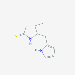 4,4-Dimethyl-5-[(1H-pyrrol-2-yl)methyl]pyrrolidine-2-thione