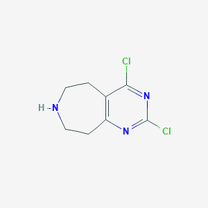 molecular formula C8H9Cl2N3 B1418820 2,4-dichloro-6,7,8,9-tetrahydro-5H-pyrimido[4,5-d]azepine CAS No. 635698-50-9