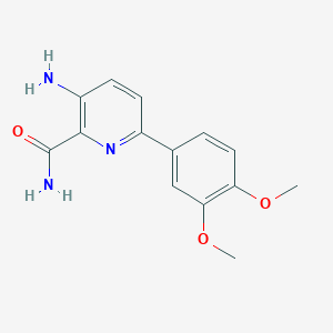 molecular formula C14H15N3O3 B14188204 3-Amino-6-(3,4-dimethoxyphenyl)pyridine-2-carboxamide CAS No. 897359-58-9