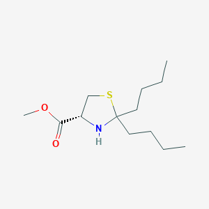 molecular formula C13H25NO2S B14188209 methyl (4R)-2,2-dibutyl-1,3-thiazolidine-4-carboxylate CAS No. 920758-06-1