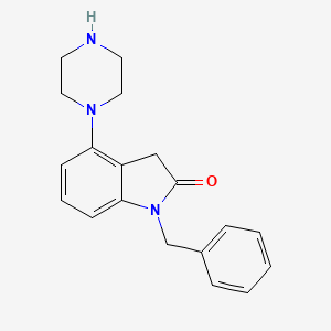 molecular formula C19H21N3O B14188222 1-Benzyl-4-(piperazin-1-yl)-1,3-dihydro-2H-indol-2-one CAS No. 920284-17-9