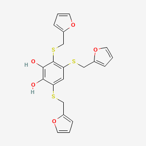 3,4,6-Tris{[(furan-2-yl)methyl]sulfanyl}benzene-1,2-diol