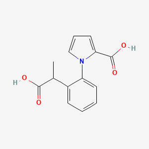 molecular formula C14H13NO4 B14188404 1-(2-(1-Carboxyethyl)phenyl)-1H-pyrrole-2-carboxylic acid CAS No. 918667-51-3