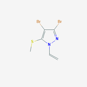 3,4-Dibromo-1-ethenyl-5-(methylsulfanyl)-1H-pyrazole