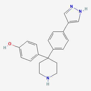 molecular formula C20H21N3O B14188427 Phenol, 4-[4-[4-(1H-pyrazol-4-yl)phenyl]-4-piperidinyl]- CAS No. 857531-75-0