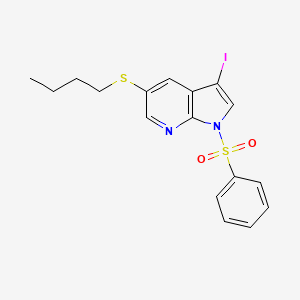 molecular formula C17H17IN2O2S2 B14188435 1H-Pyrrolo[2,3-b]pyridine, 5-(butylthio)-3-iodo-1-(phenylsulfonyl)- CAS No. 923583-63-5