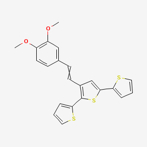 3-[2-(3,4-Dimethoxyphenyl)ethenyl]-2,5-dithiophen-2-ylthiophene