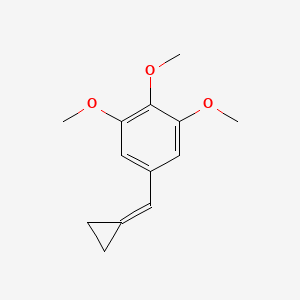 molecular formula C13H16O3 B14188550 Benzene, 5-(cyclopropylidenemethyl)-1,2,3-trimethoxy- CAS No. 835903-34-9