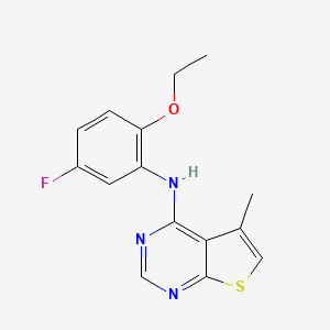 molecular formula C15H14FN3OS B14188582 N-(2-Ethoxy-5-fluorophenyl)-5-methylthieno[2,3-d]pyrimidin-4-amine CAS No. 917906-97-9