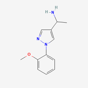 molecular formula C12H15N3O B1418859 1-[1-(2-Methoxyphenyl)-1H-pyrazol-4-YL]ethanamine CAS No. 1015845-74-5