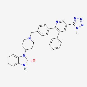 molecular formula C32H30N8O B14188630 2H-Benzimidazol-2-one, 1,3-dihydro-1-[1-[[4-[5-(1-methyl-1H-tetrazol-5-yl)-3-phenyl-2-pyridinyl]phenyl]methyl]-4-piperidinyl]- 