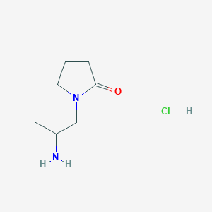 molecular formula C7H15ClN2O B1418864 1-(2-Aminopropyl)pyrrolidin-2-one hydrochloride CAS No. 2126144-67-8