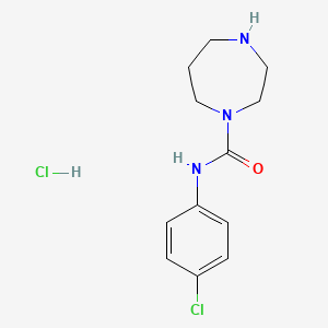 molecular formula C12H17Cl2N3O B1418866 N-(4-氯苯基)-1,4-二氮杂环戊烷-1-甲酰胺盐酸盐 CAS No. 1197685-68-9
