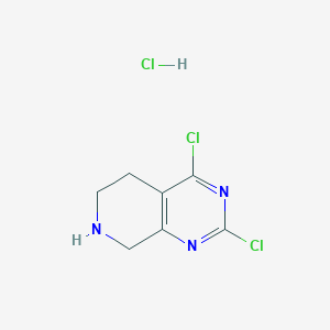 molecular formula C7H8Cl3N3 B1418869 2,4-二氯-5,6,7,8-四氢吡啶并[3,4-d]嘧啶盐酸盐 CAS No. 1187830-76-7