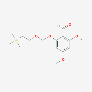 molecular formula C15H24O5Si B14188712 2,4-Dimethoxy-6-{[2-(trimethylsilyl)ethoxy]methoxy}benzaldehyde CAS No. 918136-67-1