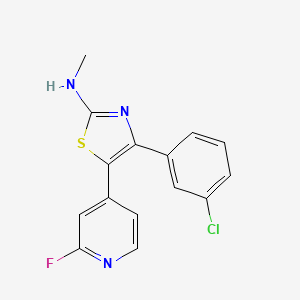 molecular formula C15H11ClFN3S B14188767 4-(3-Chlorophenyl)-5-(2-fluoropyridin-4-yl)-N-methyl-1,3-thiazol-2-amine CAS No. 917807-93-3