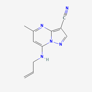 molecular formula C11H11N5 B14188810 Pyrazolo[1,5-a]pyrimidine-3-carbonitrile, 5-methyl-7-(2-propenylamino)- CAS No. 842170-56-3