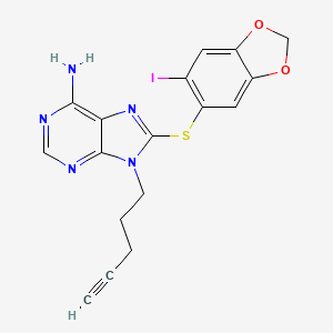 8-(6-Iodobenzo[d][1,3]dioxol-5-ylthio)-9-(pent-4-ynyl)-9H-purin-6-amine