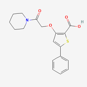 molecular formula C18H19NO4S B1418890 3-[2-氧代-2-(哌啶-1-基)乙氧基]-5-苯基噻吩-2-羧酸 CAS No. 1181458-89-8