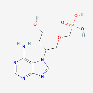 molecular formula C10H16N5O5P B14188915 Phosphonic acid, [[2-(6-amino-7H-purin-7-yl)-4-hydroxybutoxy]methyl]- CAS No. 848782-38-7