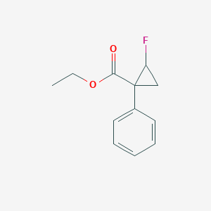 molecular formula C12H13FO2 B14188988 Ethyl 2-fluoro-1-phenylcyclopropane-1-carboxylate CAS No. 834155-49-6