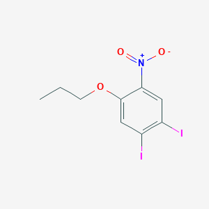 molecular formula C9H9I2NO3 B14189032 1,2-Diiodo-4-nitro-5-propoxybenzene CAS No. 920504-10-5