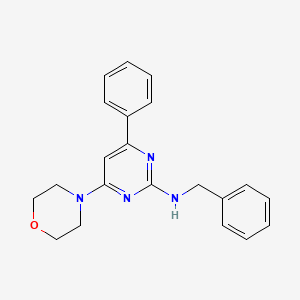 molecular formula C21H22N4O B14189070 2-Pyrimidinamine, 4-(4-morpholinyl)-6-phenyl-N-(phenylmethyl)- CAS No. 915372-89-3