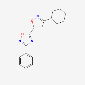 5-(3-Cyclohexyl-1,2-oxazol-5-yl)-3-(4-methylphenyl)-1,2,4-oxadiazole