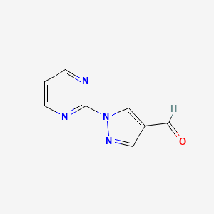 molecular formula C8H6N4O B1418923 1-(嘧啶-2-基)-1H-吡唑-4-甲醛 CAS No. 1156604-22-6