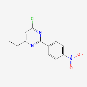 molecular formula C12H10ClN3O2 B1418930 4-Chloro-6-ethyl-2-(4-nitrophenyl)pyrimidine CAS No. 1153297-96-1