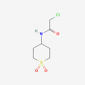 molecular formula C7H12ClNO3S B1418931 2-氯-N-(1,1-二氧代-1lambda6-硫杂环-4-基)乙酰胺 CAS No. 1107645-27-1
