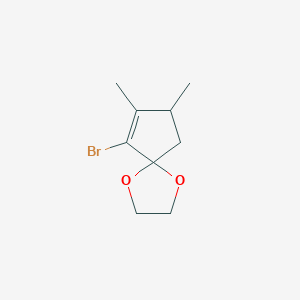 molecular formula C9H13BrO2 B14189338 6-Bromo-7,8-dimethyl-1,4-dioxaspiro[4.4]non-6-ene CAS No. 887748-92-7