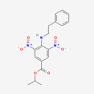 molecular formula C18H19N3O6 B14189380 Propan-2-yl 3,5-dinitro-4-[(2-phenylethyl)amino]benzoate CAS No. 836622-51-6