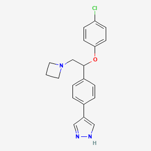 molecular formula C20H20ClN3O B14189413 1H-Pyrazole, 4-[4-[2-(1-azetidinyl)-1-(4-chlorophenoxy)ethyl]phenyl]- CAS No. 857532-46-8