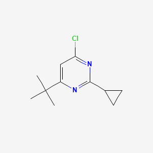 molecular formula C11H15ClN2 B1418942 4-(叔丁基)-6-氯-2-环丙基嘧啶 CAS No. 1133122-95-8