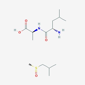 molecular formula C14H30N2O4S B14189472 (2S)-2-[[(2S)-2-amino-4-methylpentanoyl]amino]propanoic acid;2-methyl-1-[(R)-methylsulfinyl]propane CAS No. 847204-96-0