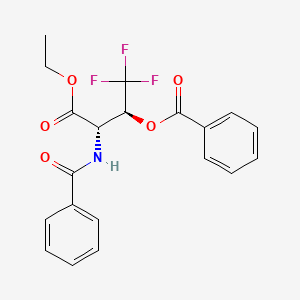 molecular formula C20H18F3NO5 B14189598 (2S,3S)-3-Benzamido-4-ethoxy-1,1,1-trifluoro-4-oxobutan-2-yl benzoate 