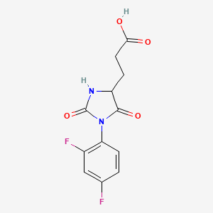 molecular formula C12H10F2N2O4 B1418963 3-[1-(2,4-二氟苯基)-2,5-二氧代咪唑烷-4-基]丙酸 CAS No. 1191107-64-8
