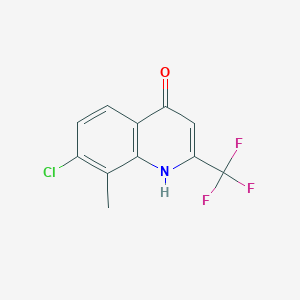 B1418966 7-Chloro-8-methyl-2-(trifluoromethyl)quinolin-4-ol CAS No. 59108-10-0