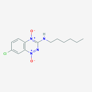 (3E)-7-Chloro-3-(hexylimino)-1-oxo-1lambda~5~,2,4-benzotriazin-4(3H)-ol