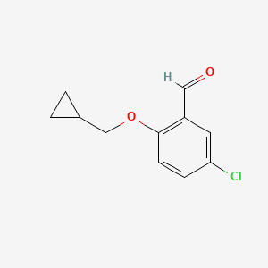 molecular formula C11H11ClO2 B1418971 5-氯-2-(环丙基甲氧基)苯甲醛 CAS No. 883519-13-9